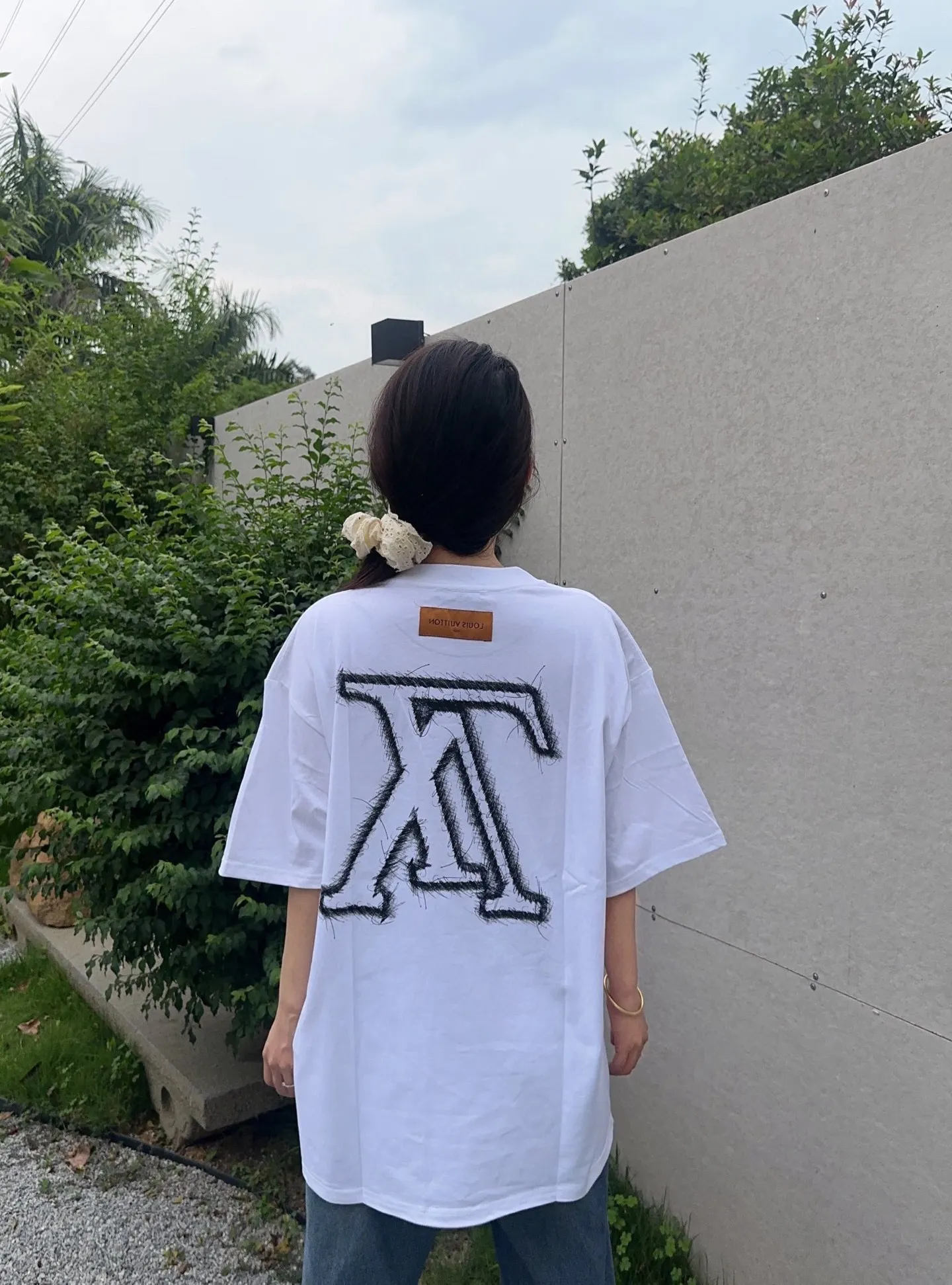 Louis Vuitton/Louis Vuitton 24ss sketch letter printed short sleeves
